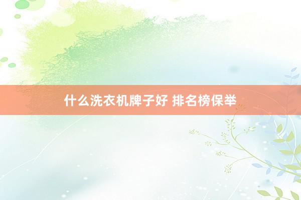 什么洗衣机牌子好 排名榜保举